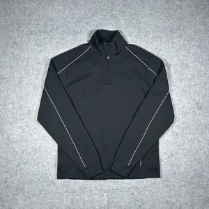 Cutter & Buck Quarter Zip Pullover Mens Small Black CB DryTec Golf Activewear
